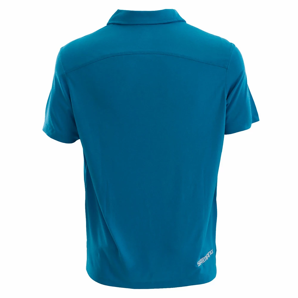 Shimano Technical Polo Shirt Blue Fleck L 2 Shimano Technical Polo Shirt Blue Fleck L - Image 2