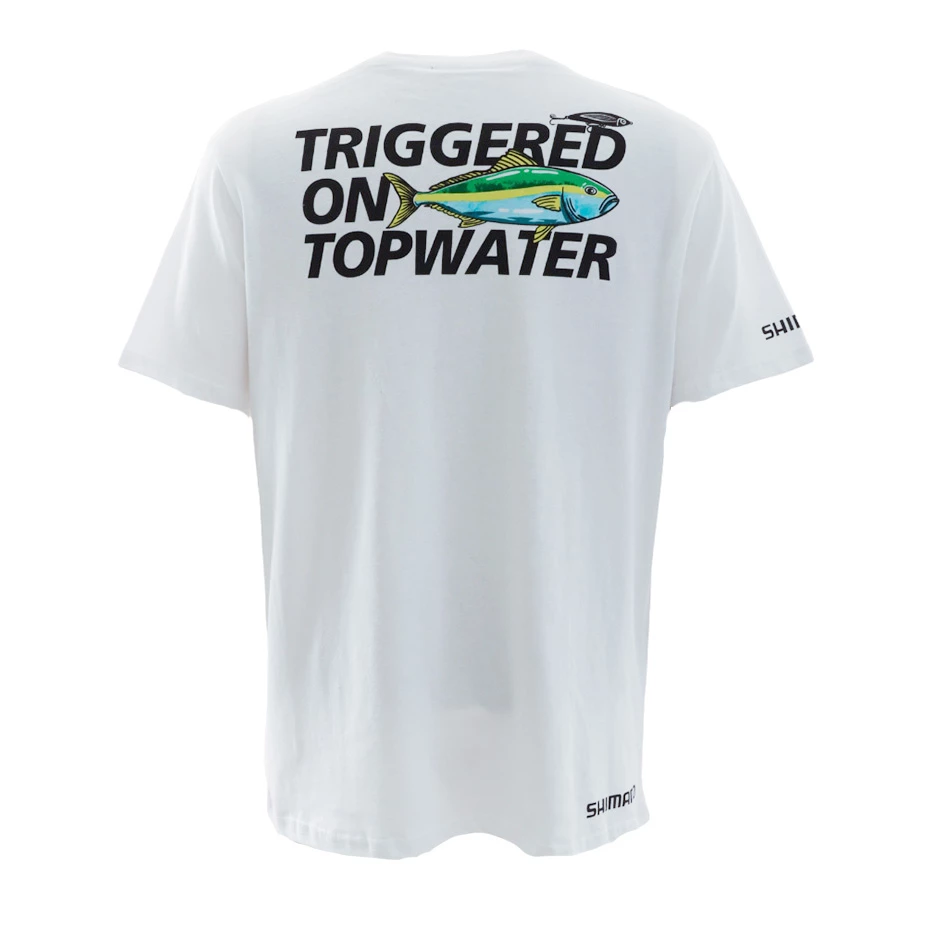 Shimano Triggered On Topwater Mens T-Shirt White 2 Shimano Triggered On Topwater Mens T-Shirt White - Image 2