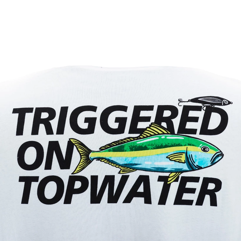 Shimano Triggered On Topwater Mens T-Shirt White 3 Shimano Triggered On Topwater Mens T-Shirt White - Image 3