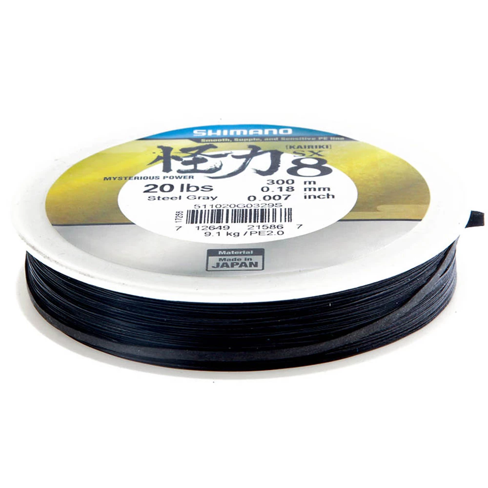 Shimano Kairiki SX8 Braid Steel Gray 300m 20lb 1 Shimano Kairiki SX8 Braid Steel Gray 300m 20lb